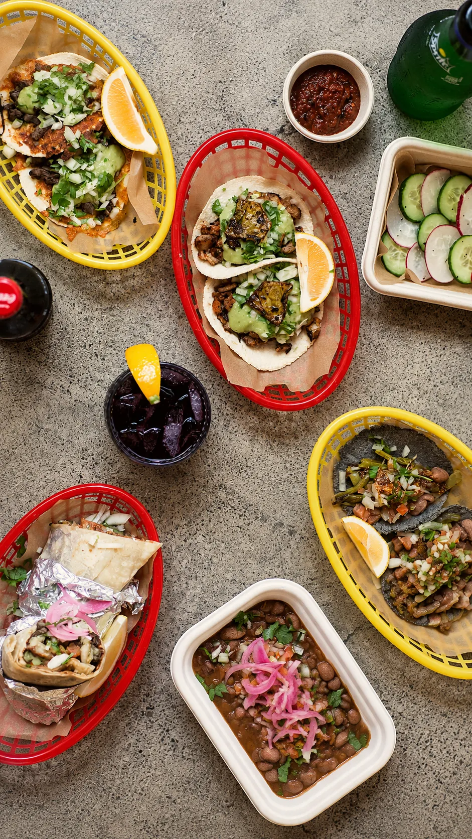 Colourful dishes and drinks served at Benny and Brew